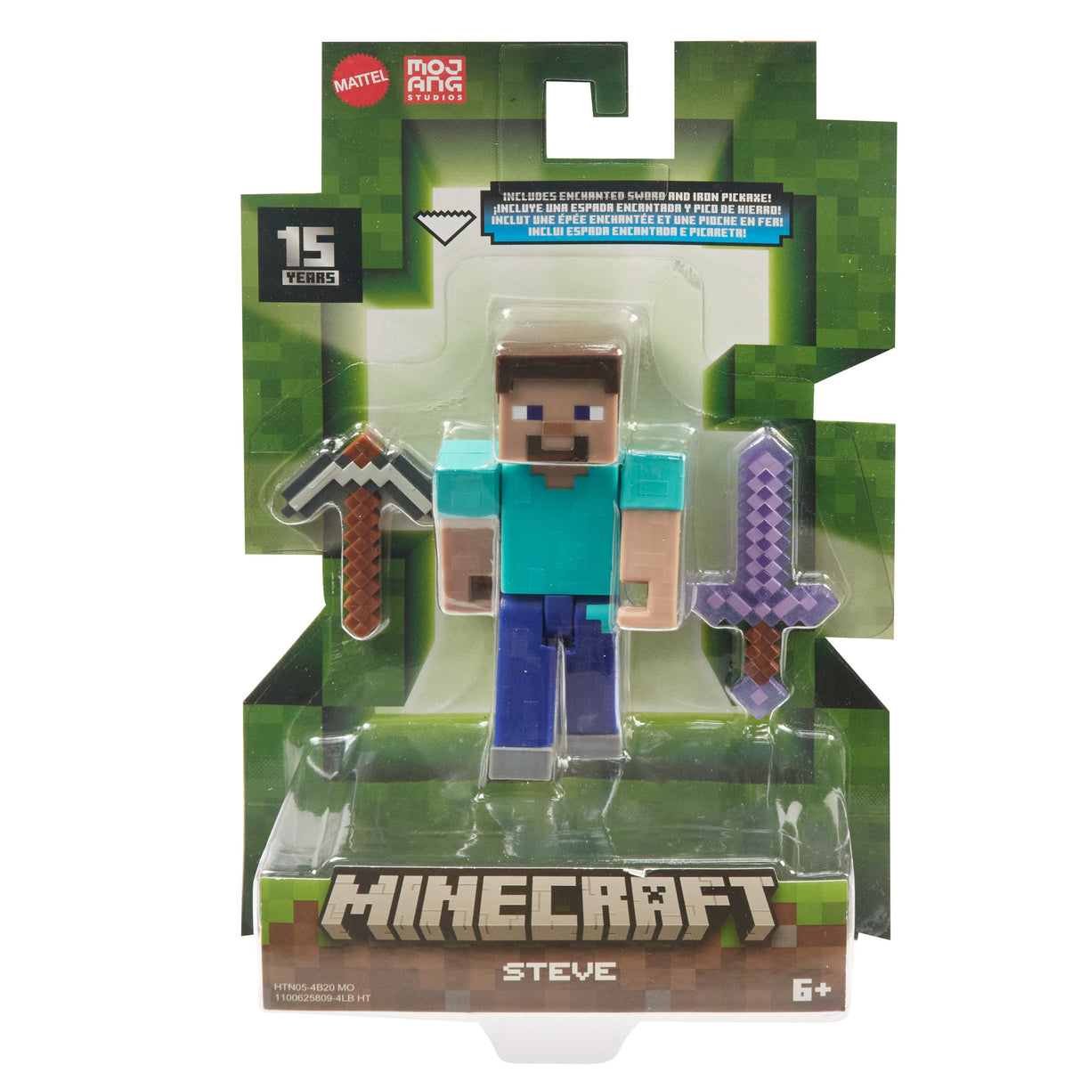 Mattel Minecraft 8 Cm Figur Steve, Leksaksfigur