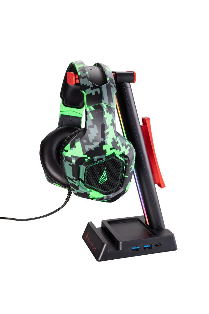 SUREFIRE - Vinson N2 Dual Gaming RGB MF Headsetstativ, Svart