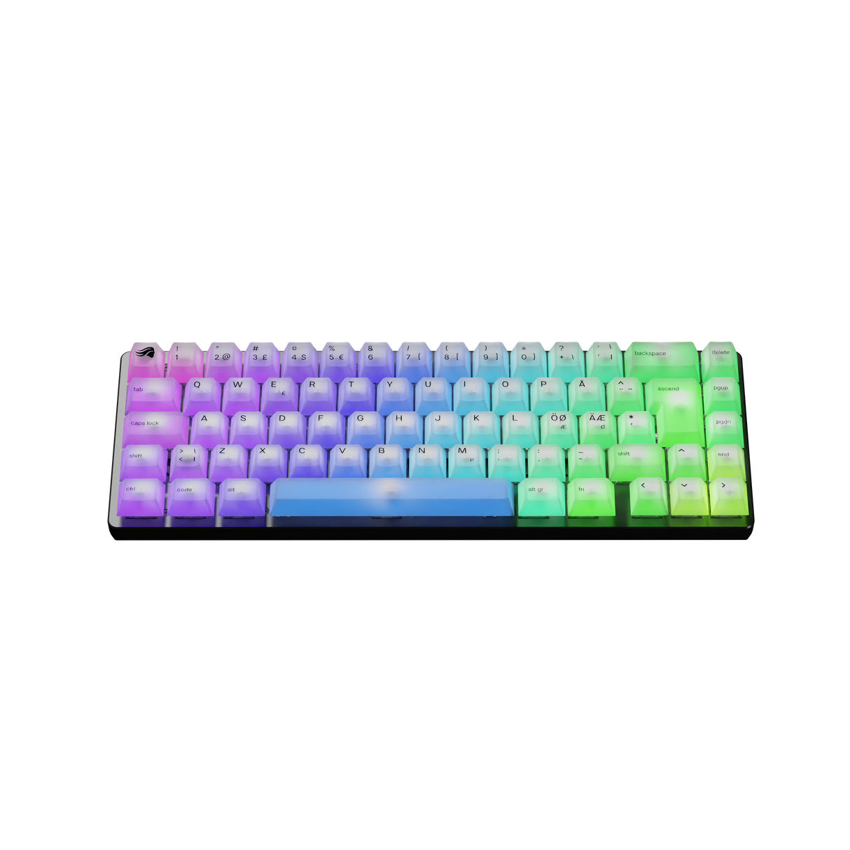 Glorious Polychroma V2 RGB Keycaps - Nordic ISO (131 St) - Cherry Profile