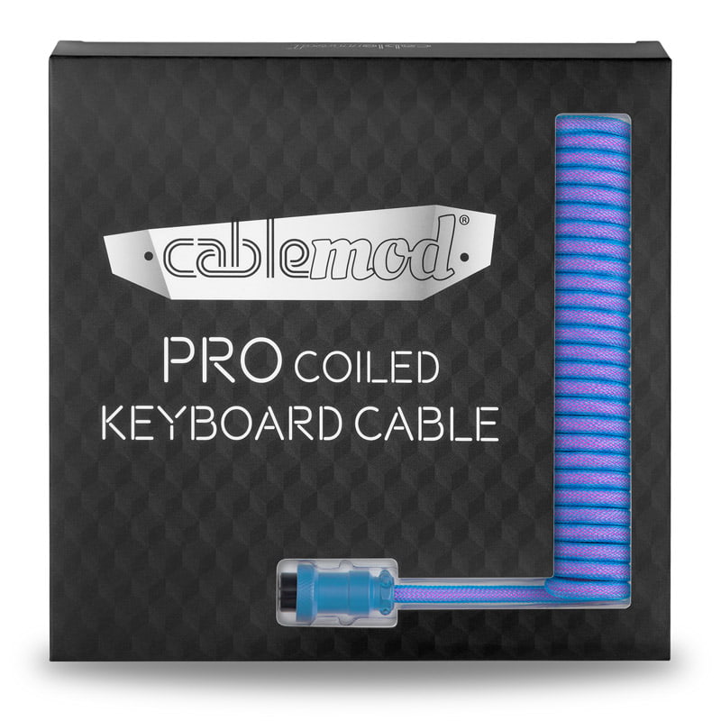 CableMod Pro Coiled Keyboard Kabel USB A Till USB Typ C, Galaxy Blue - 150cm