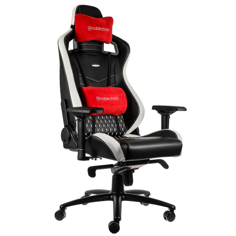 Noblechairs EPIC Äkta Läder Svart/Vit/Röd