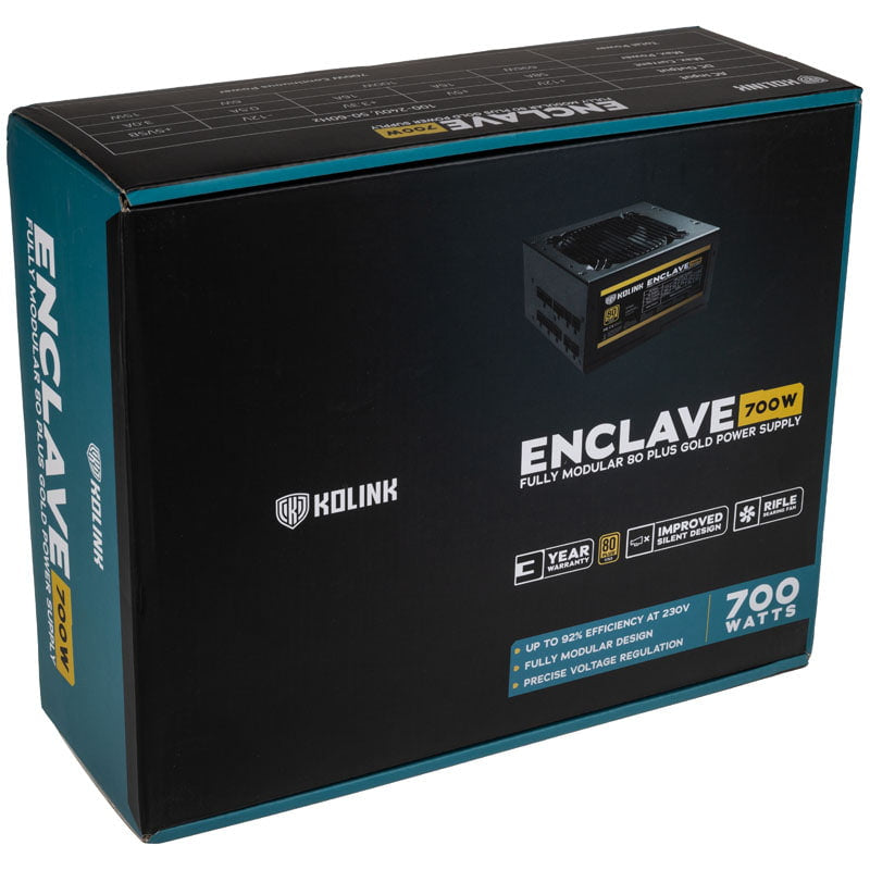 Kolink Enclave 80 PLUS Gold PSU, Modulär - 700 Watt