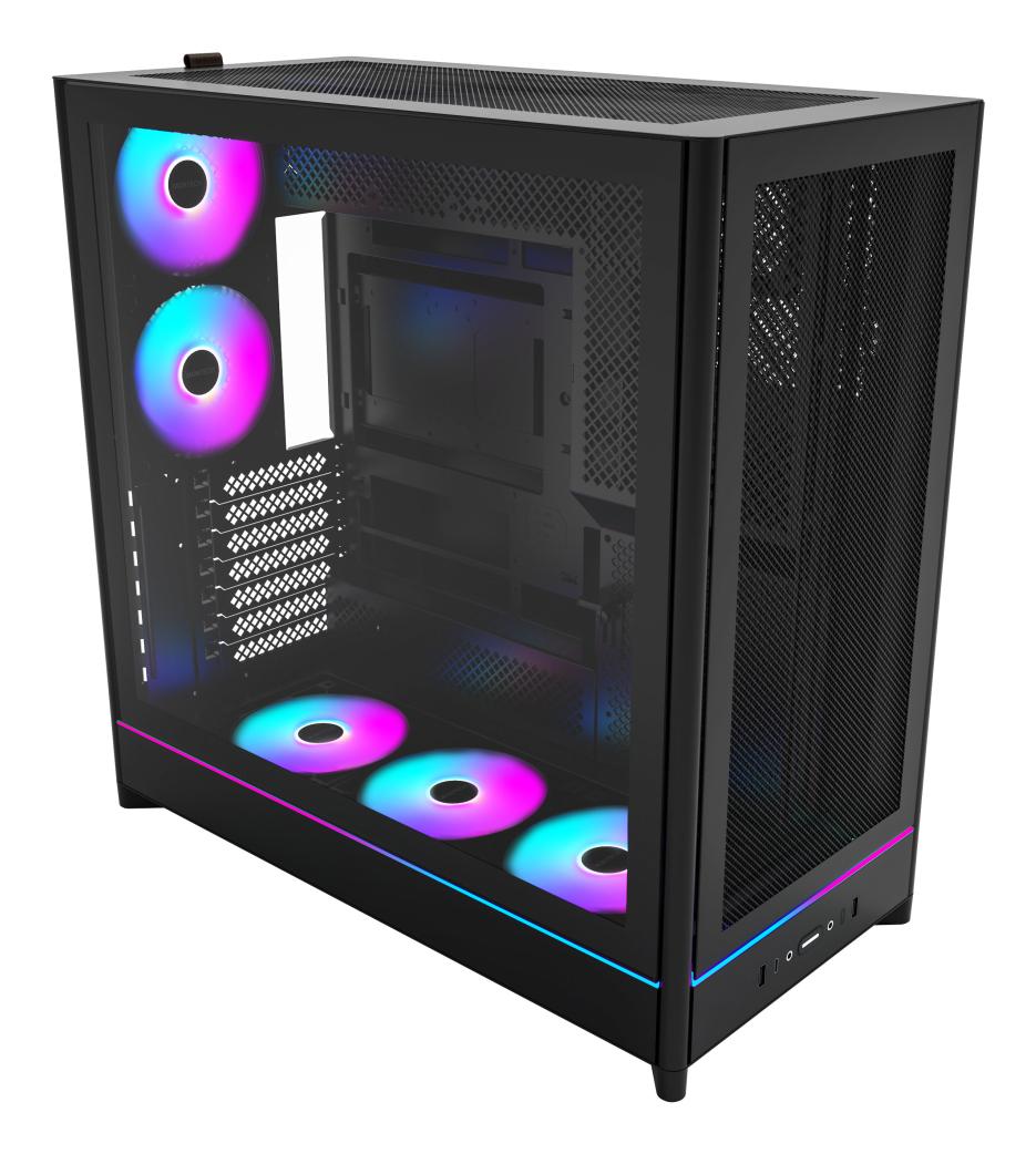 Montech HS01 PRO, ATX, Mesh front, 5 Pre-installed fans - Black Telon Technology Co Ltd (Montech)