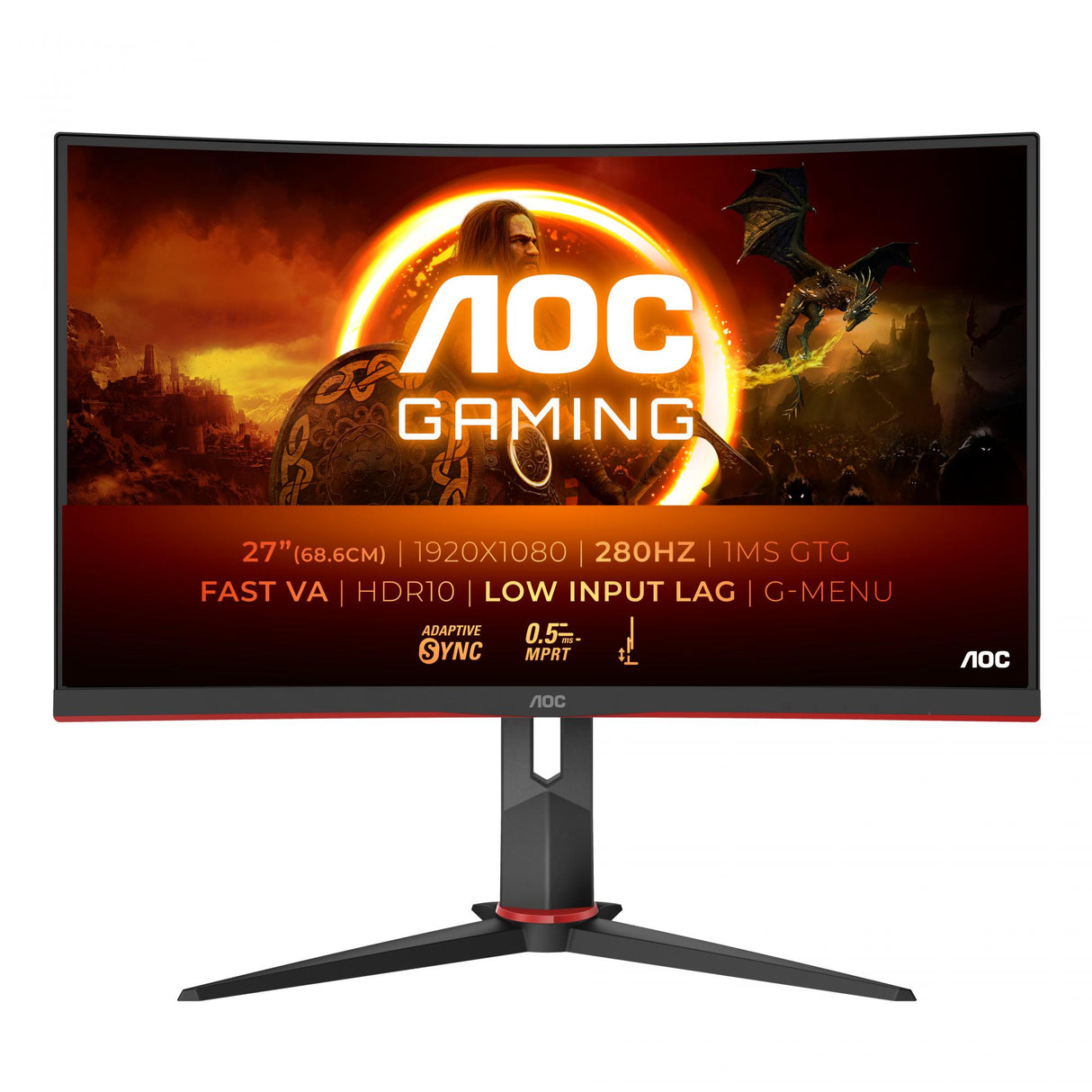 AOC Gaming C27G2Z3/BK 27 tum 1920 x 1080 (Full HD) HDMI DisplayPort 280Hz