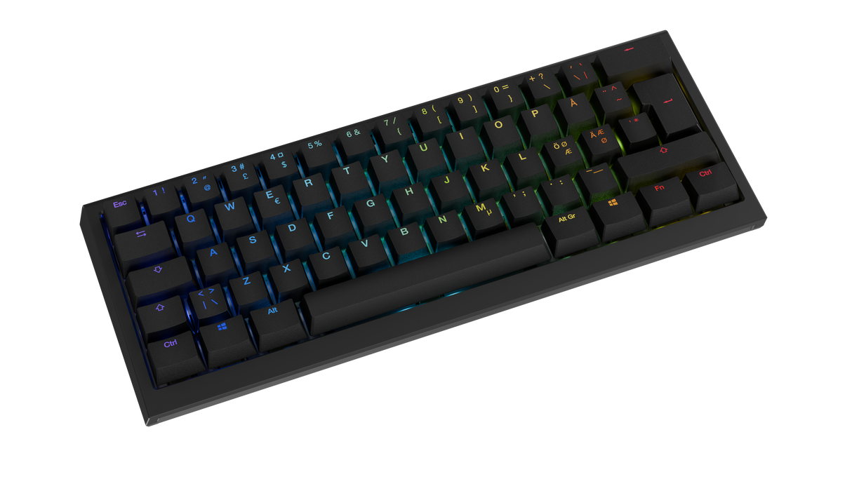 Ducky One X - Black Nordic - Mini 60% - Ducky Inductive Switch (analog) Tri-Mode (trådlös, BT, Sladd)