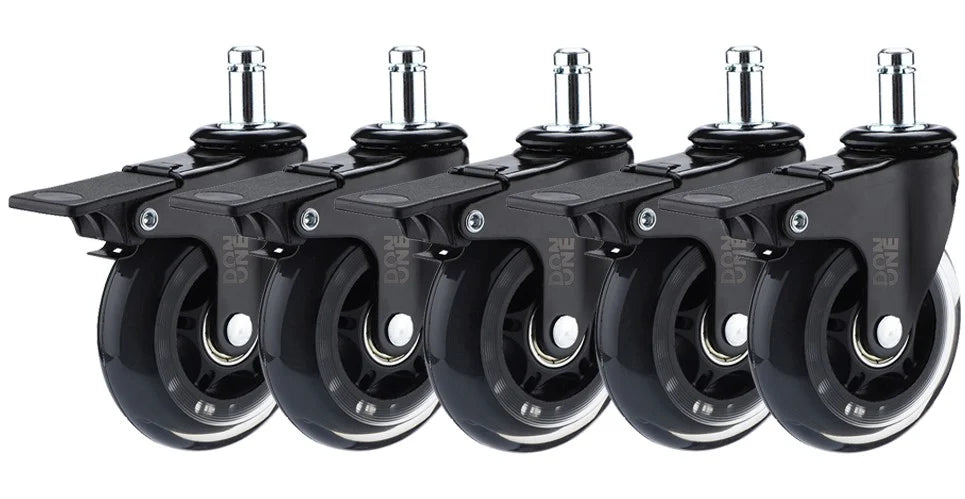 DON ONE - GCW750 Gamer Stol Hjulset Uppgradering 3" - Svart Med Hjullås