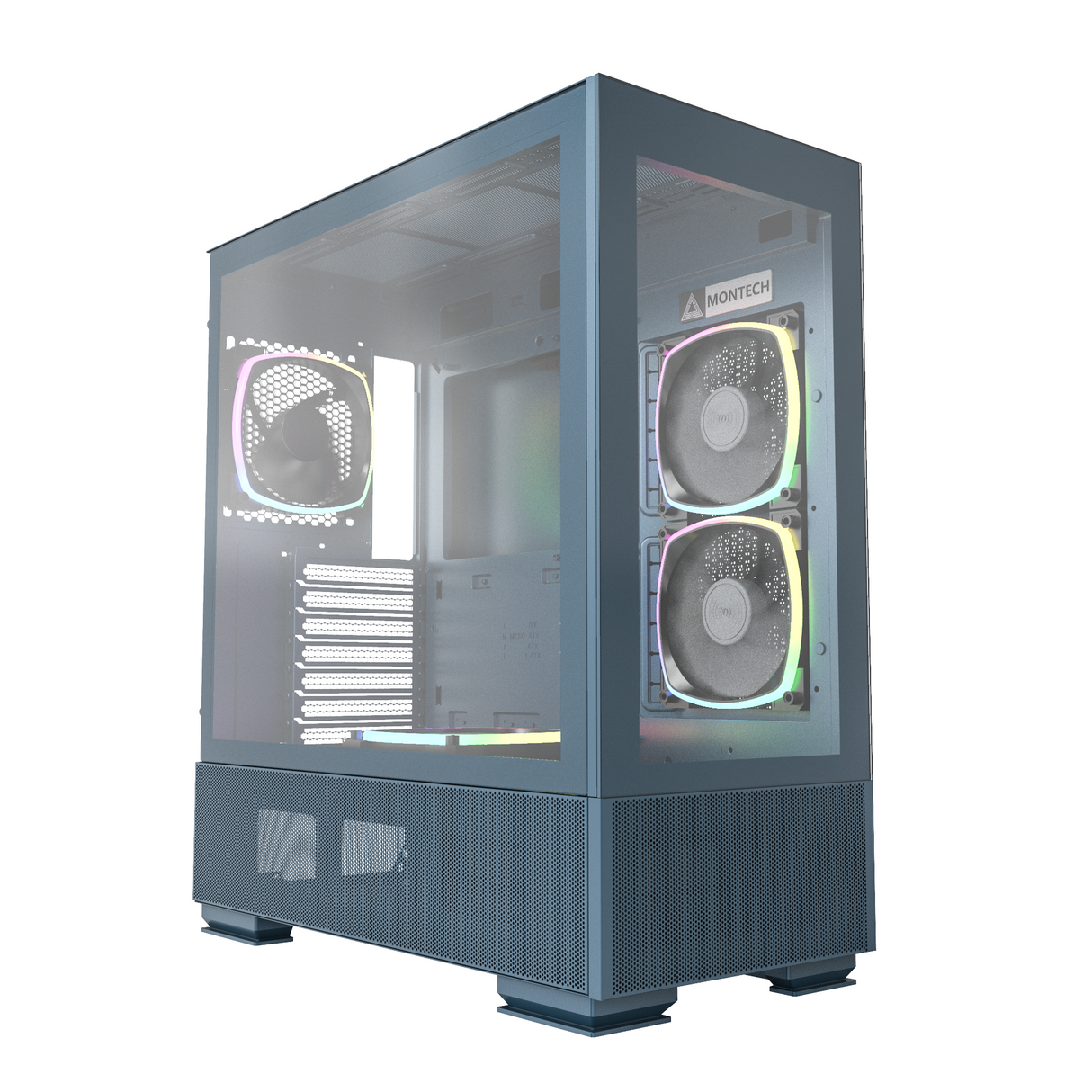Montech Sky Two Blue - Midi-tower - E-ATX - 4x ARGB PWM-Fläktar - ARGB PWM Fan Controller