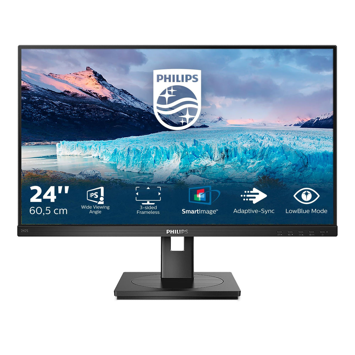 Philips S-line 242S1AE 24 1920 X 1080 (Full HD) DVI VGA (HD-15) HDMI DisplayPort 75 Hz Pivot Monitor
