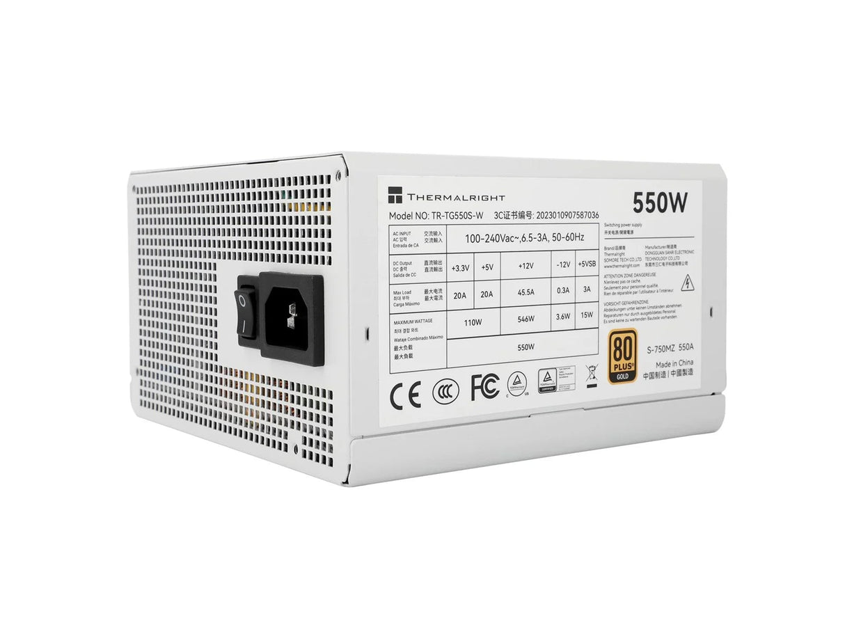 Thermalright TR-TG 550S-W Vit - PSU, 80+ Guld, 550W, Icke-modulär