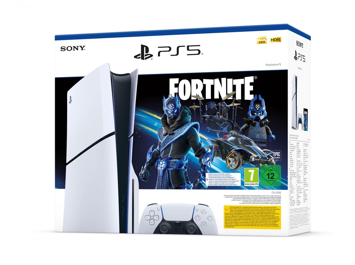 PS5 Console 1TB Standard Slim White Cobalt Star Fortnite Bundle – produktdetalje 2