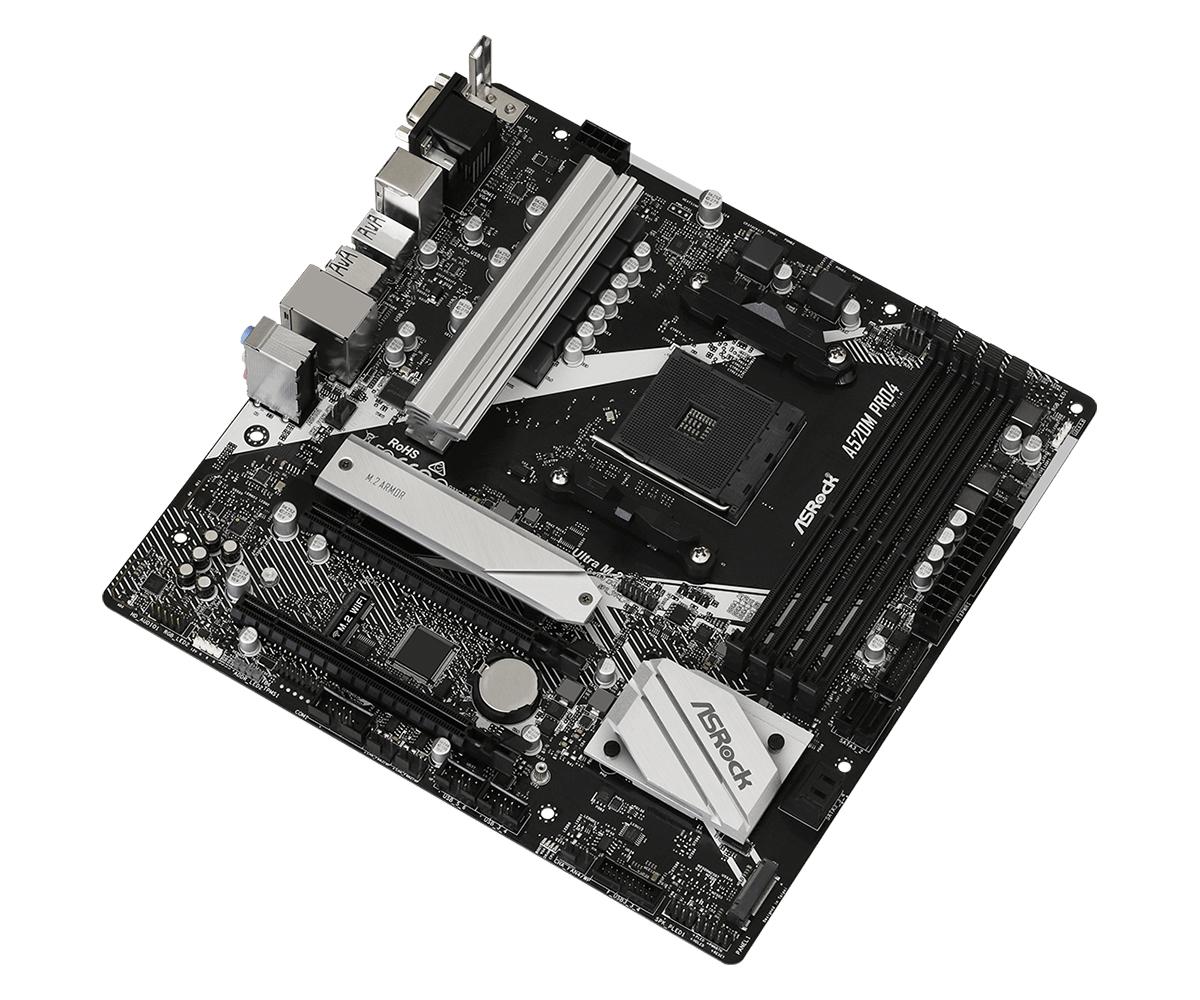 ASRock A520M Pro4 Micro-ATX – AM4-moderkort (AMD A520)