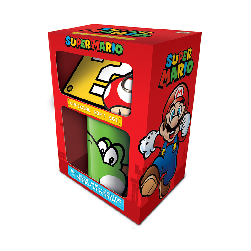 Pyr - Nintendos Supermario Presentset Med Kopp - Underlägg Och Nyckelring