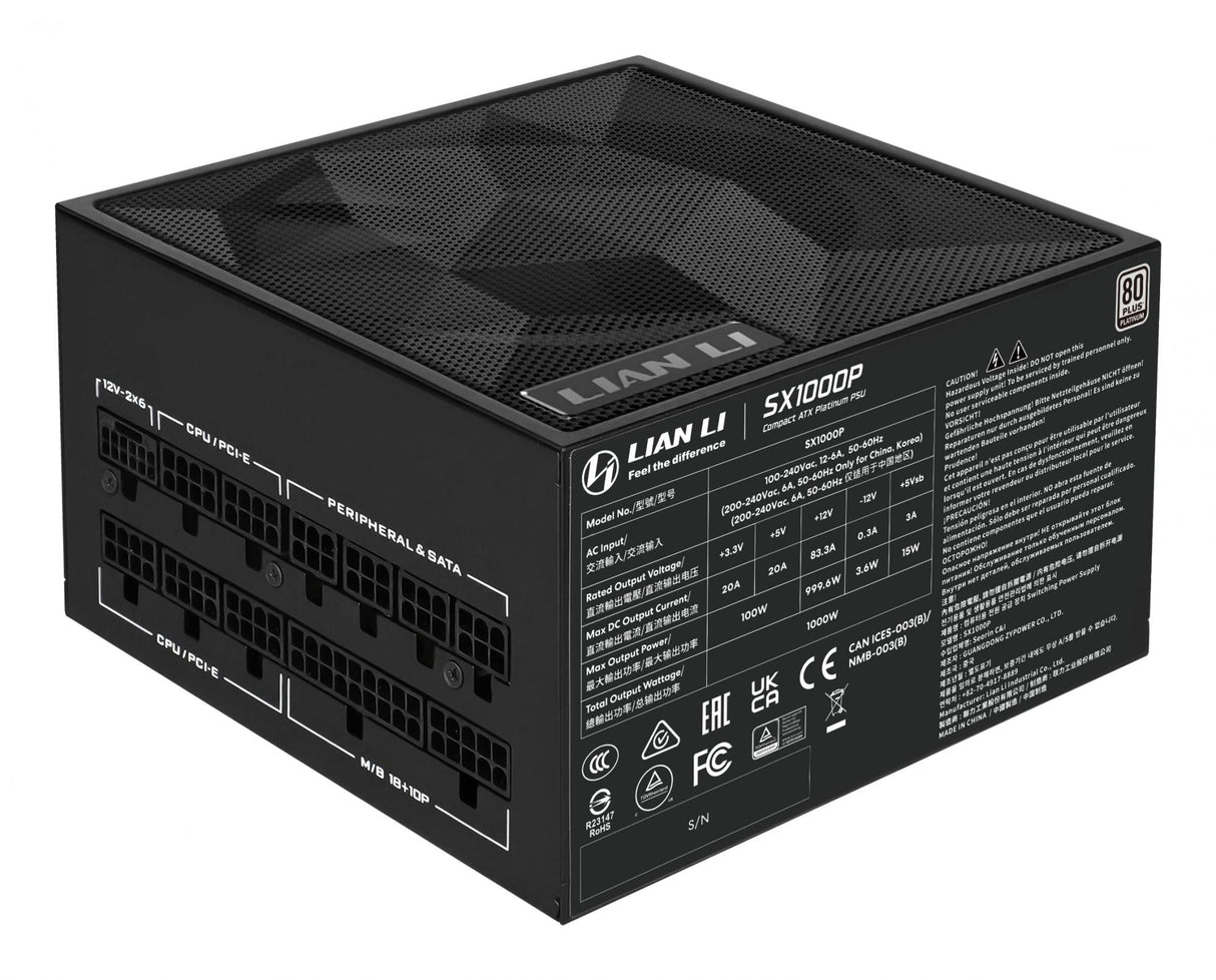 Lian Li SX ATX Platinum PSU, 1000W - Black Lian Li