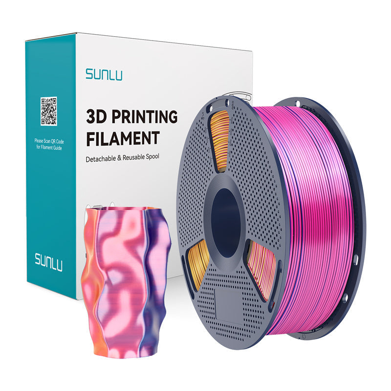 Sunlu PLA+ Silk Tri-Color filament – rød/gul/blå, 1,75 mm, 1 kg