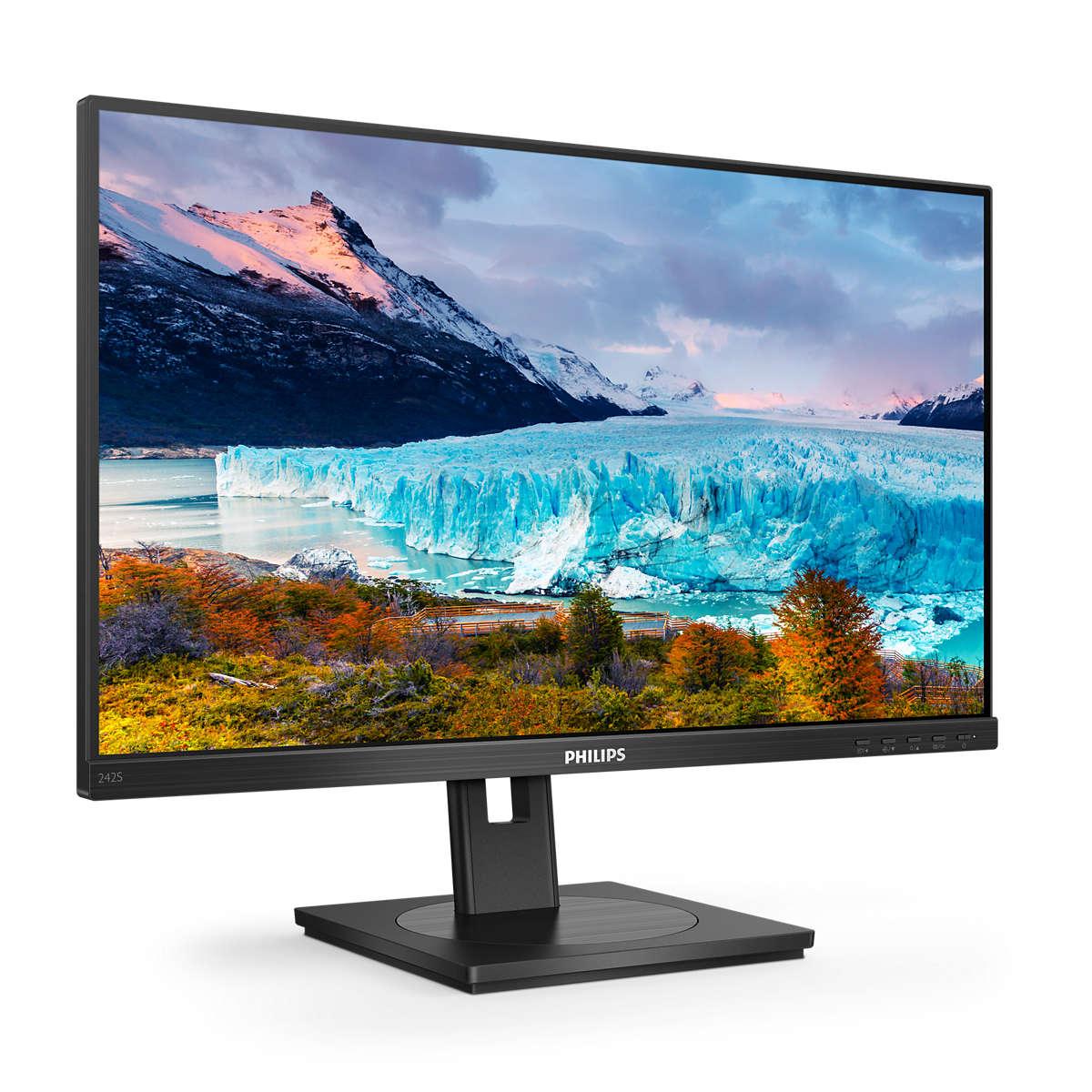 Philips S-line 242S1AE 24 1920 X 1080 (Full HD) DVI VGA (HD-15) HDMI DisplayPort 75 Hz Pivot Monitor