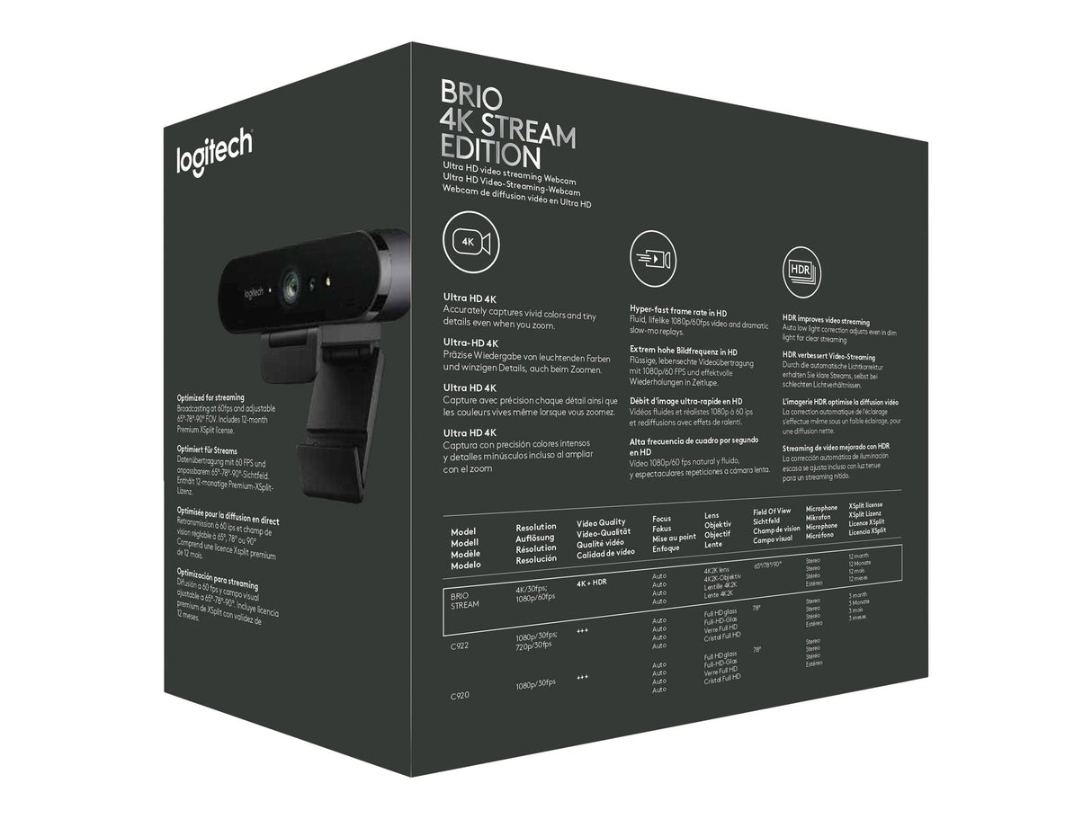 Logitech - BRIO STREAM 4K Webbkamera