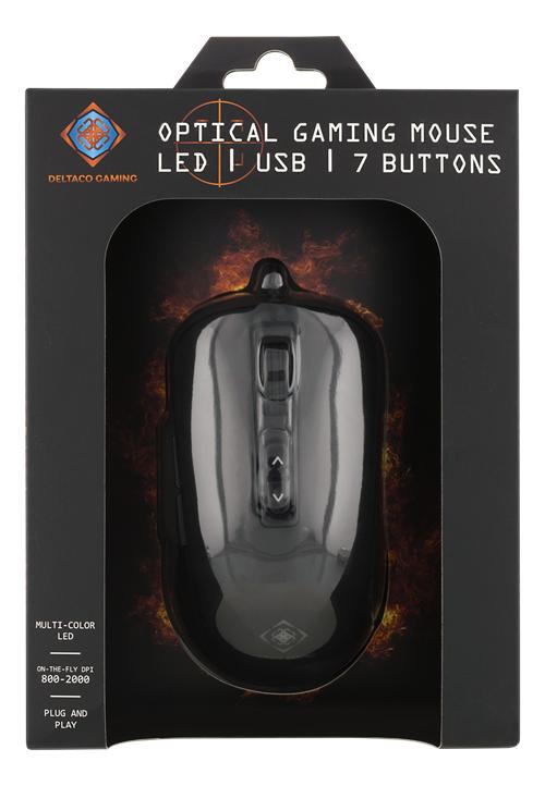 Deltaco - DM110 Gaming Mus - 7 Knappar - LED - Svart