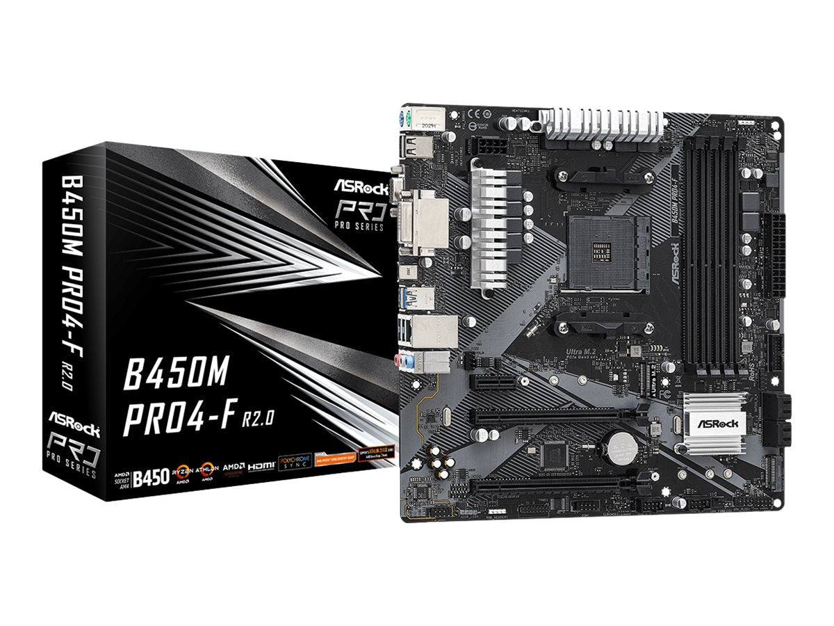 ASRock B450M Pro4-F R2.0 Micro-ATX AM4 AMD B450