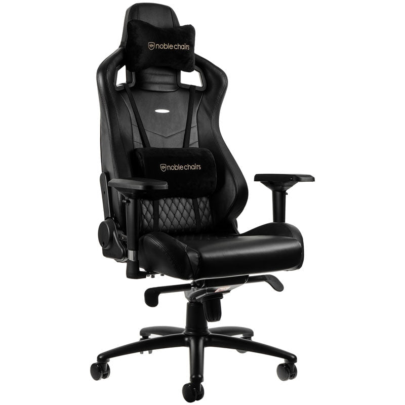 Noblechairs EPIC Äkta Läder Svart/Svart