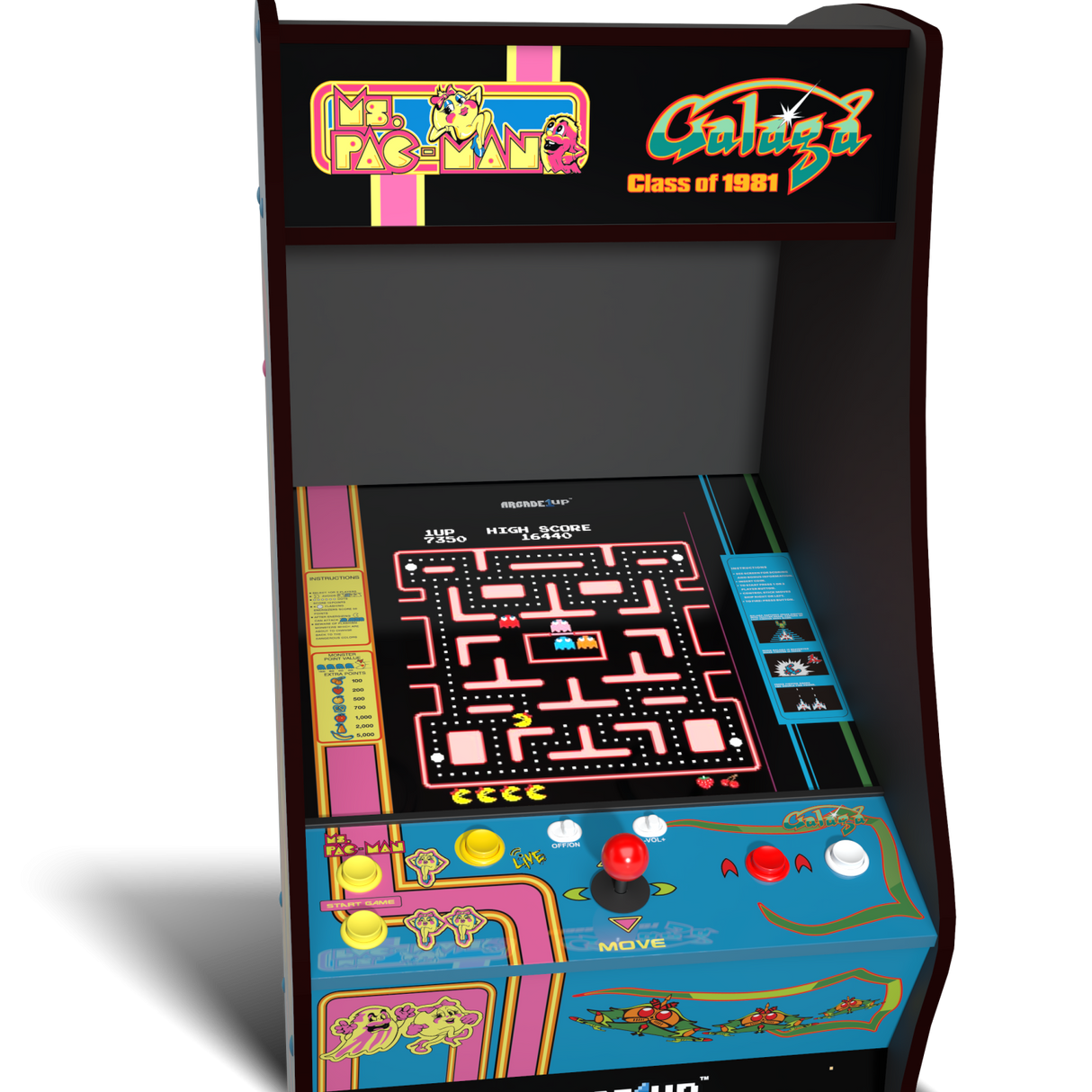 ARCADE 1 UP MS. PAC-MAN VS GALAGA KLASS AV 81 DELUXE ARCADE MASKIN