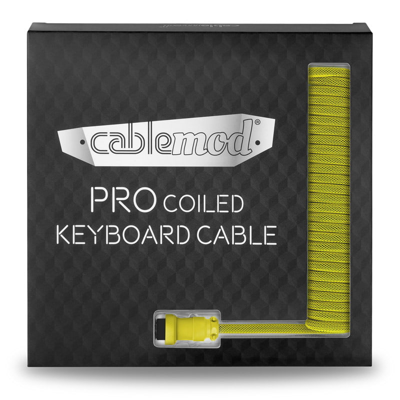 CableMod Pro Coiled Keyboard Kabel USB-C Till USB Typ A, Dominator Yellow - 150cm