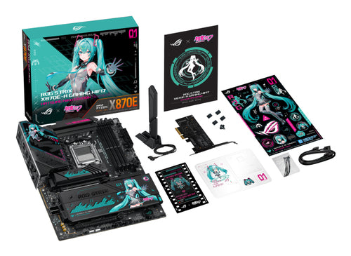 ASUS ROG STRIX X870E-H GAMING WIFI7 Hatsune Miku Edition – AM5 bundkort – bundkort og tilbehør
