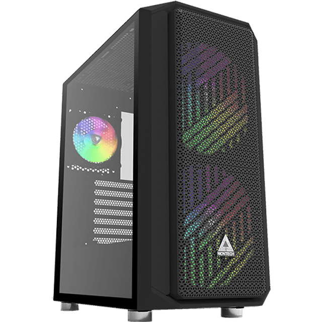 Montech AIR X Black - midi-tower, 2x 200 mm ARGB + 120 mm ARGB, ARGB-kontroller.
