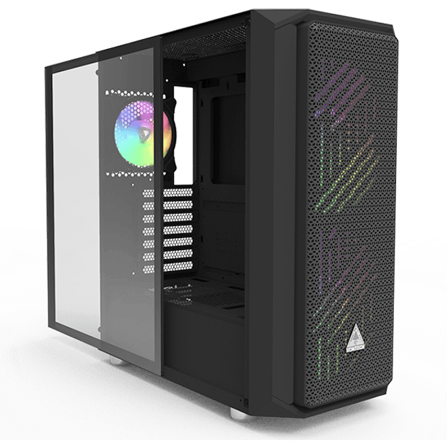 Montech AIR X Black - midi-tower, 2x 200 mm ARGB + 120 mm ARGB, ARGB-kontroller.