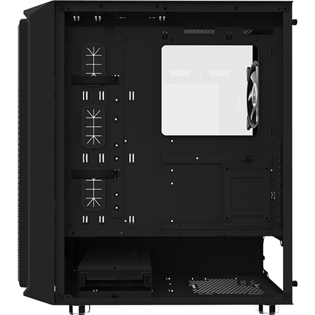Montech AIR X Black - midi-tower, 2x 200 mm ARGB + 120 mm ARGB, ARGB-kontroller.