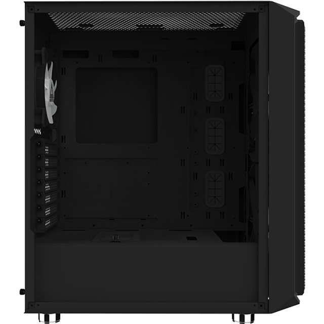 Montech AIR X Black - midi-tower, 2x 200 mm ARGB + 120 mm ARGB, ARGB-kontroller.