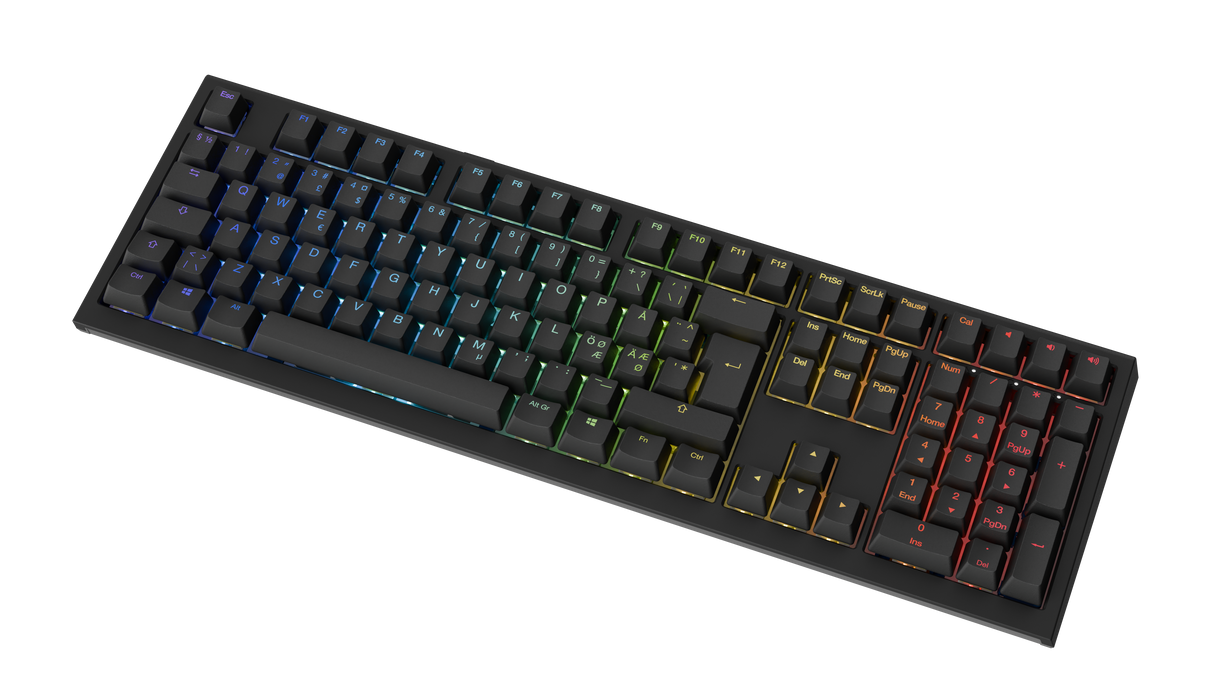 Ducky One X - Svart Nordisk - Fullstorlek 100% - Ducky Induktiv Strömbrytare (analog) Tri-Mode (Trådlös, Bluetooth, Sladd)
