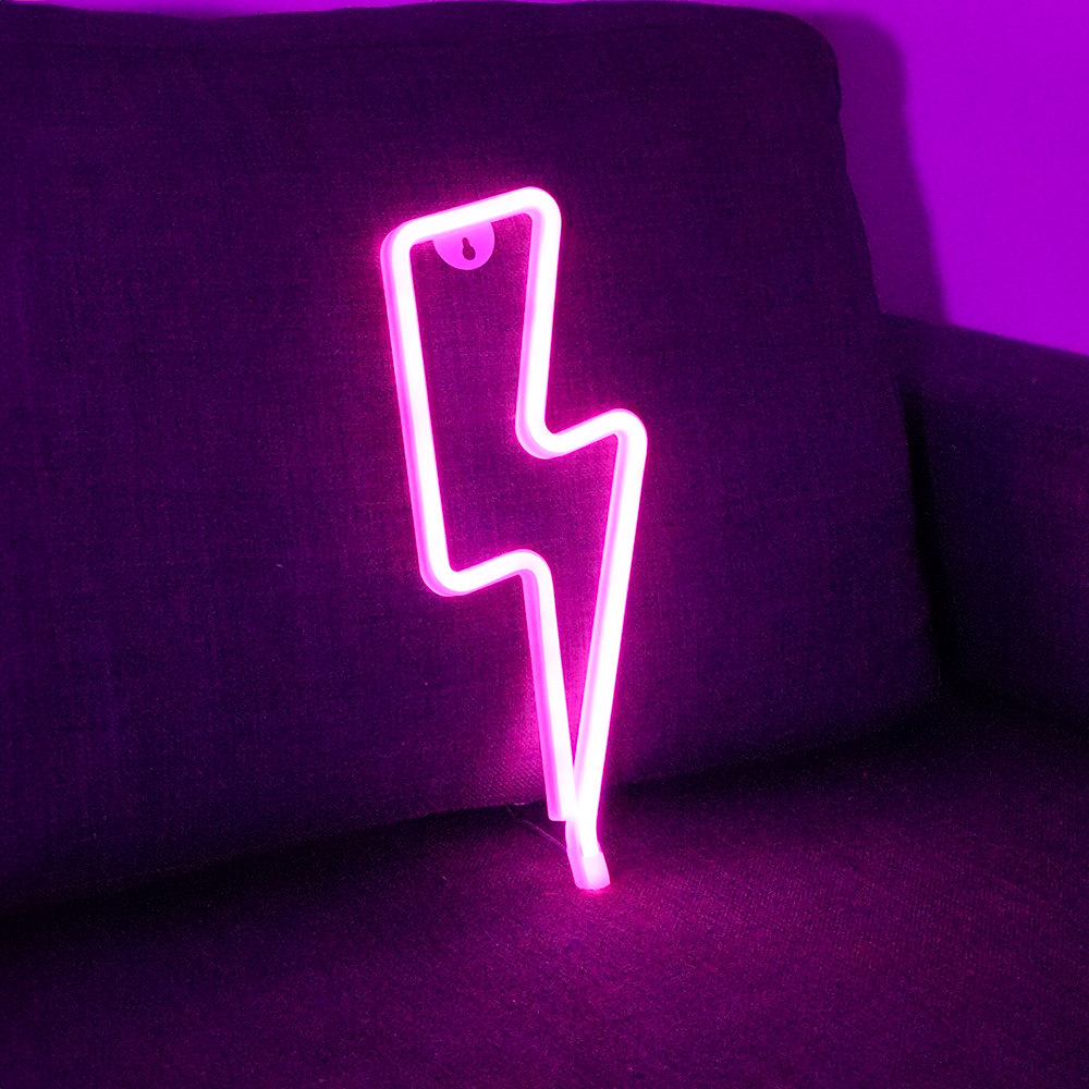 Lightning LED Neonlampa Rosa