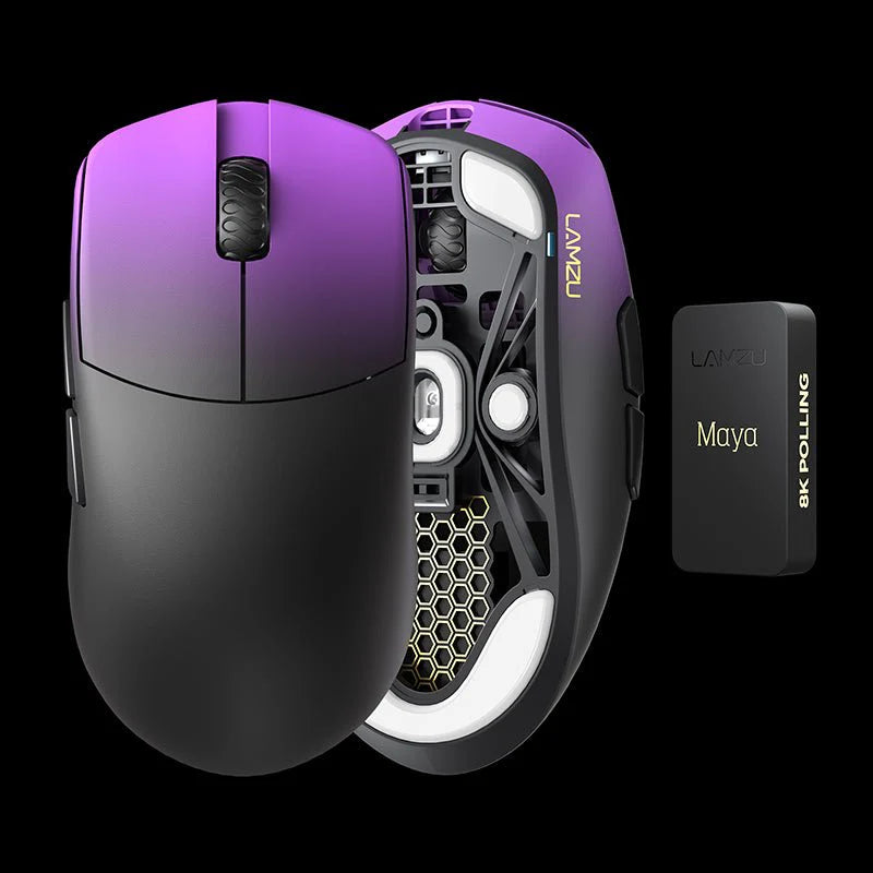 Lamzu Maya Champions Edition - 8K Dongle, Optical switch - Purple Shadow (Small size)