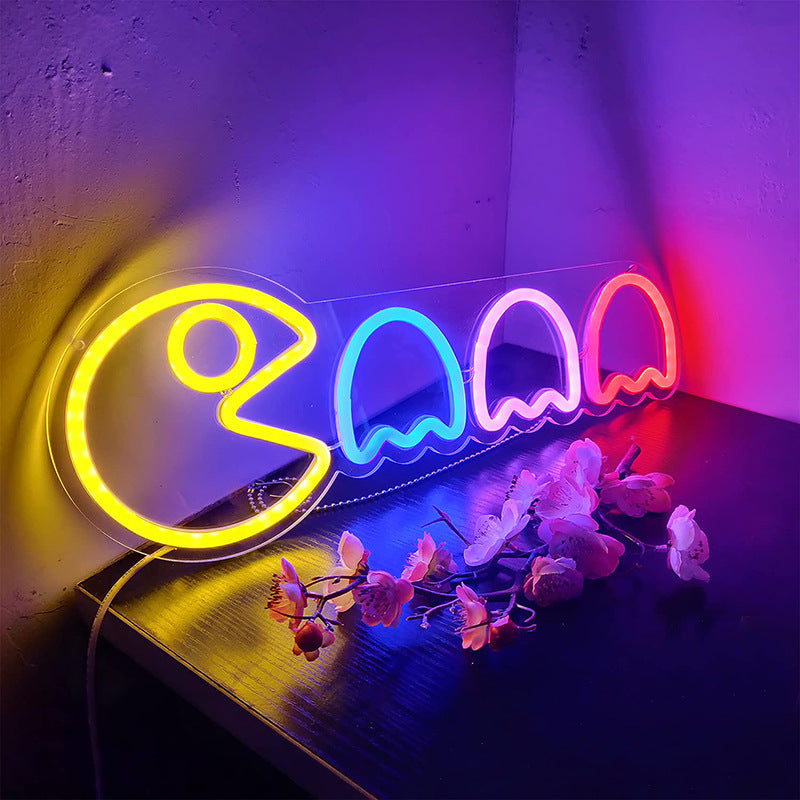 Retro pac Gaming Neon LED-lampa
