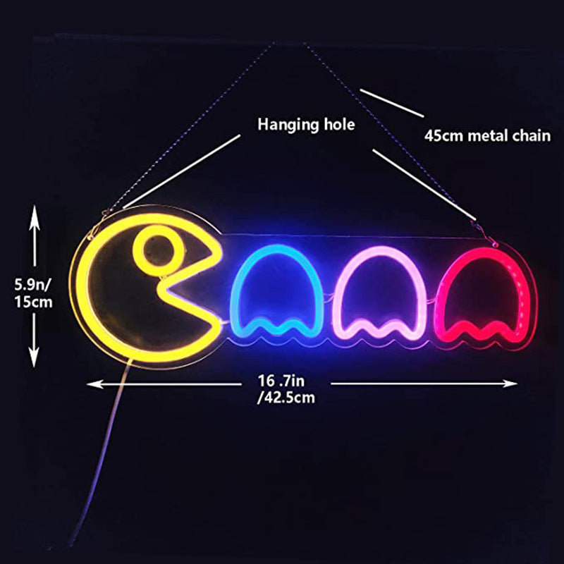Retro pac Gaming Neon LED-lampa