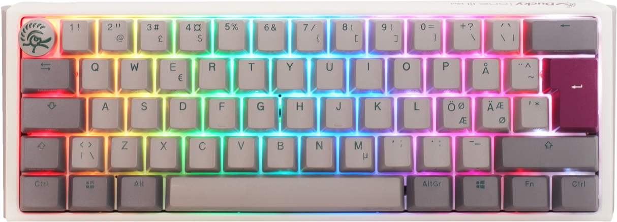 Ducky One 3 - Mist Nordic - Mini 60% - Körsbärsbrun - RGB