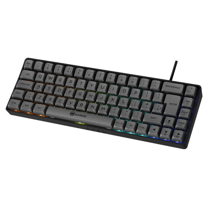 Gamiac TKL69G - Sort/Grå - SF Tastatur - Rød Switch