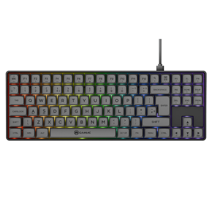 Gamiac TKL90G - Grå/Sort - TKL Tastatur - Blå Switch