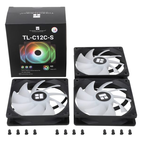 Thermalright TL-C12C-S ARGB Svart 3-pack - 120 mm fläkt