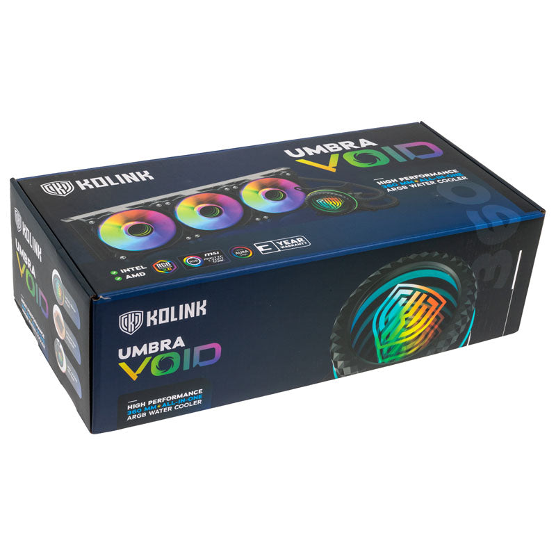 Kolink Umbra Void AIO 360 mm prestanda ARGB CPU vattenkylare