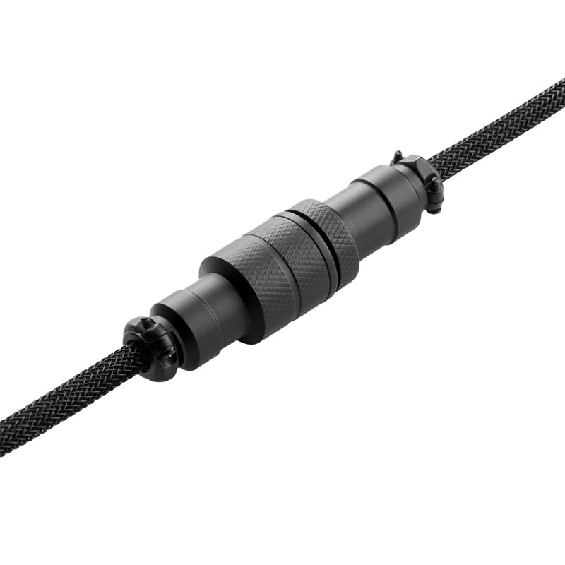 CableMod Pro Coiled Keyboard Kabel USB A Till USB Typ C, Midnight Black - 150cm
