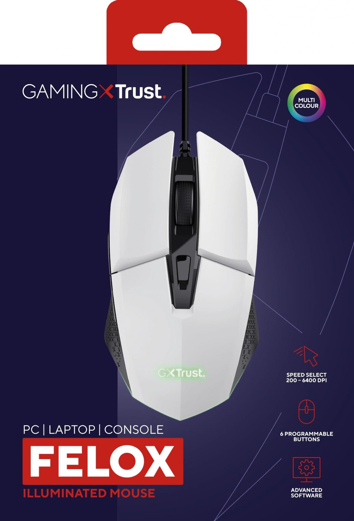 TRUST GXT109W FELOX GAMING MUS - VIT