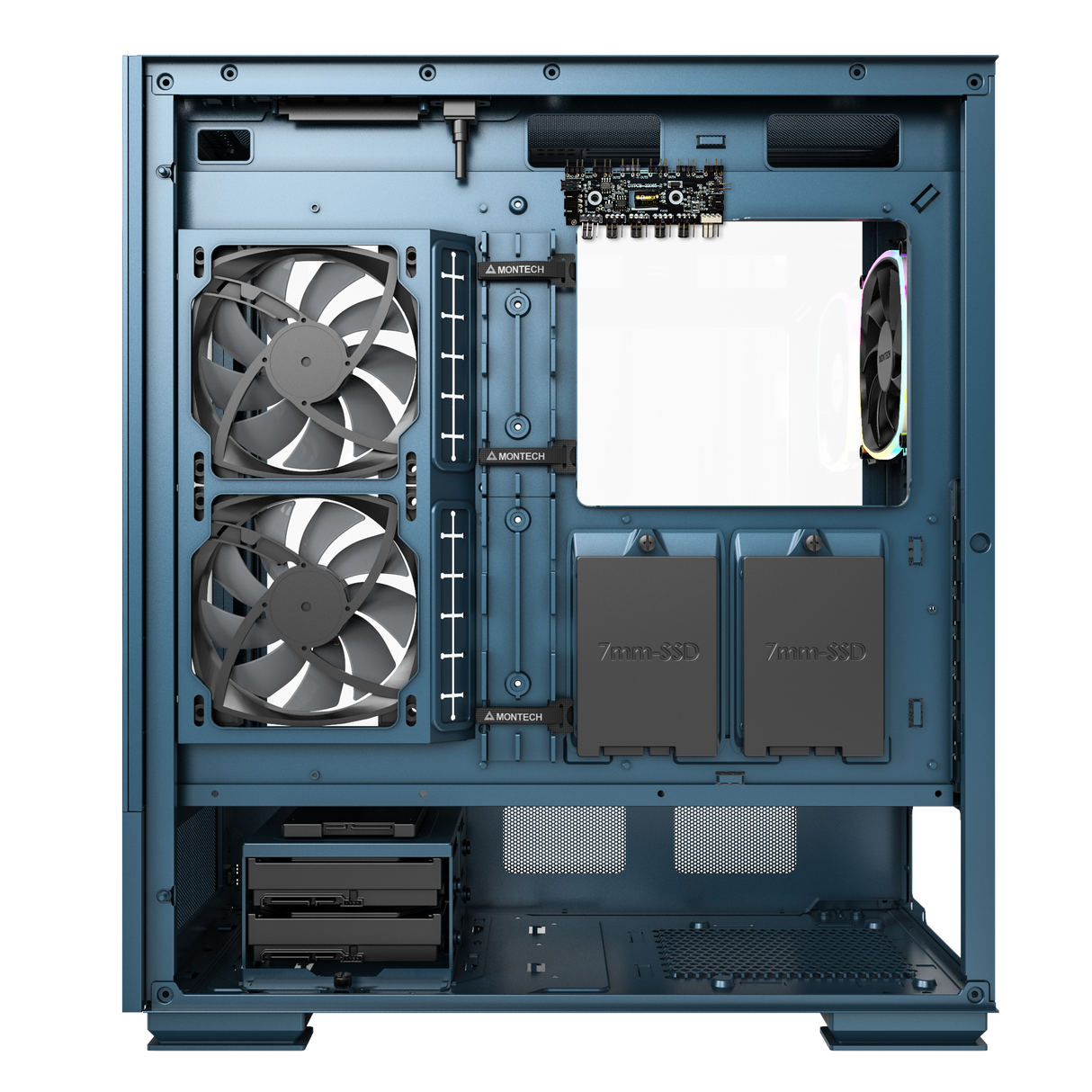 Montech Sky Two Blue - Midi-tower - E-ATX - 4x ARGB PWM-Fläktar - ARGB PWM Fan Controller