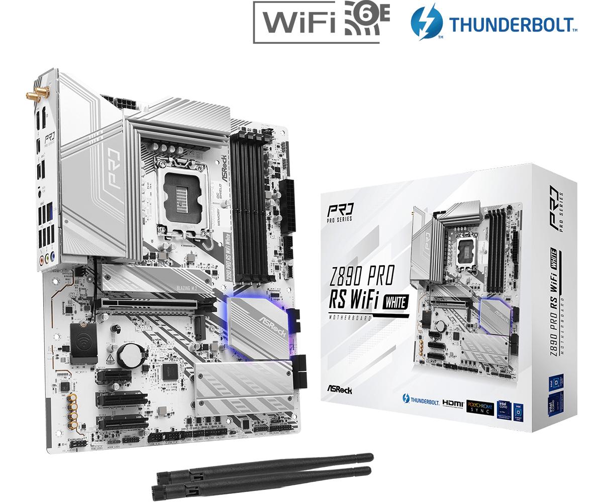 ASRock Z890 Pro RS WIFI Vit Moderkort ATX LGA-1851 Intel Z890