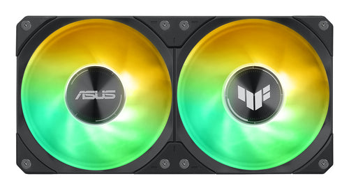 ASUS TUF Gaming LC III 240 ARGB – to ARGB-blæsere på radiatoren set forfra