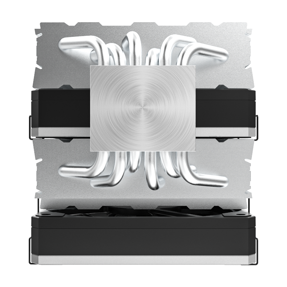 Montech Metal DT24 Base - CPU-kylare, 2x 120 mm PWM-fläktar, LGA1700 + AM5-stöd, 270W TDP