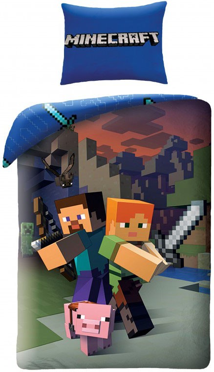 Minecraft Steve Och Alex Sängkläder Set 140×200cm, 70×90 Cm