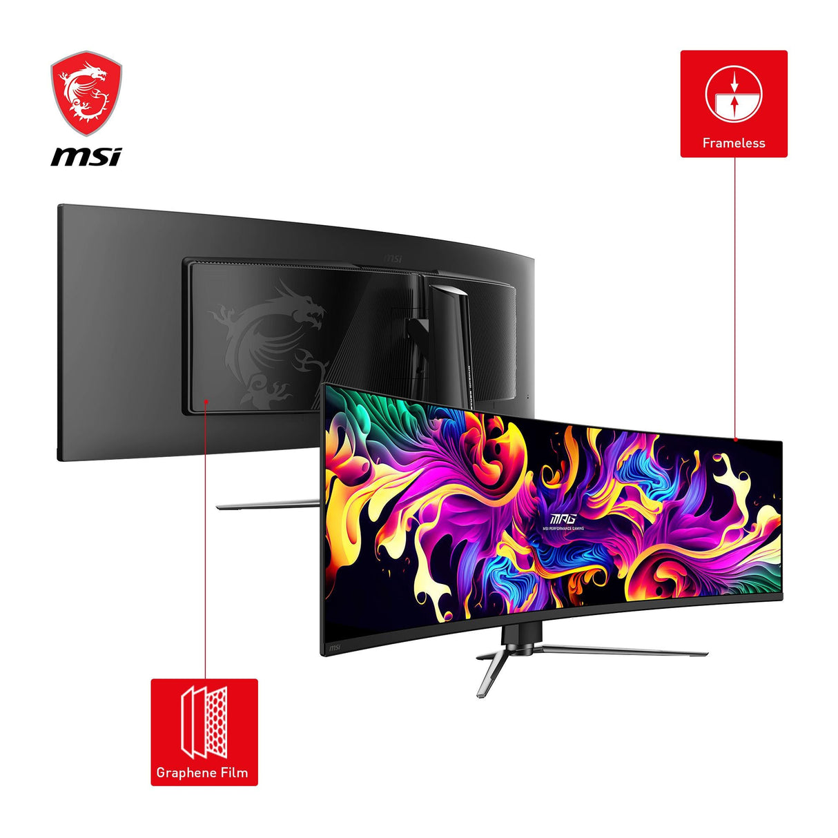 MSI MPG 491CQPDE QD-OLED 49 5120 X 1440 (UltraWide) HDMI DisplayPort USB-C 144Hz