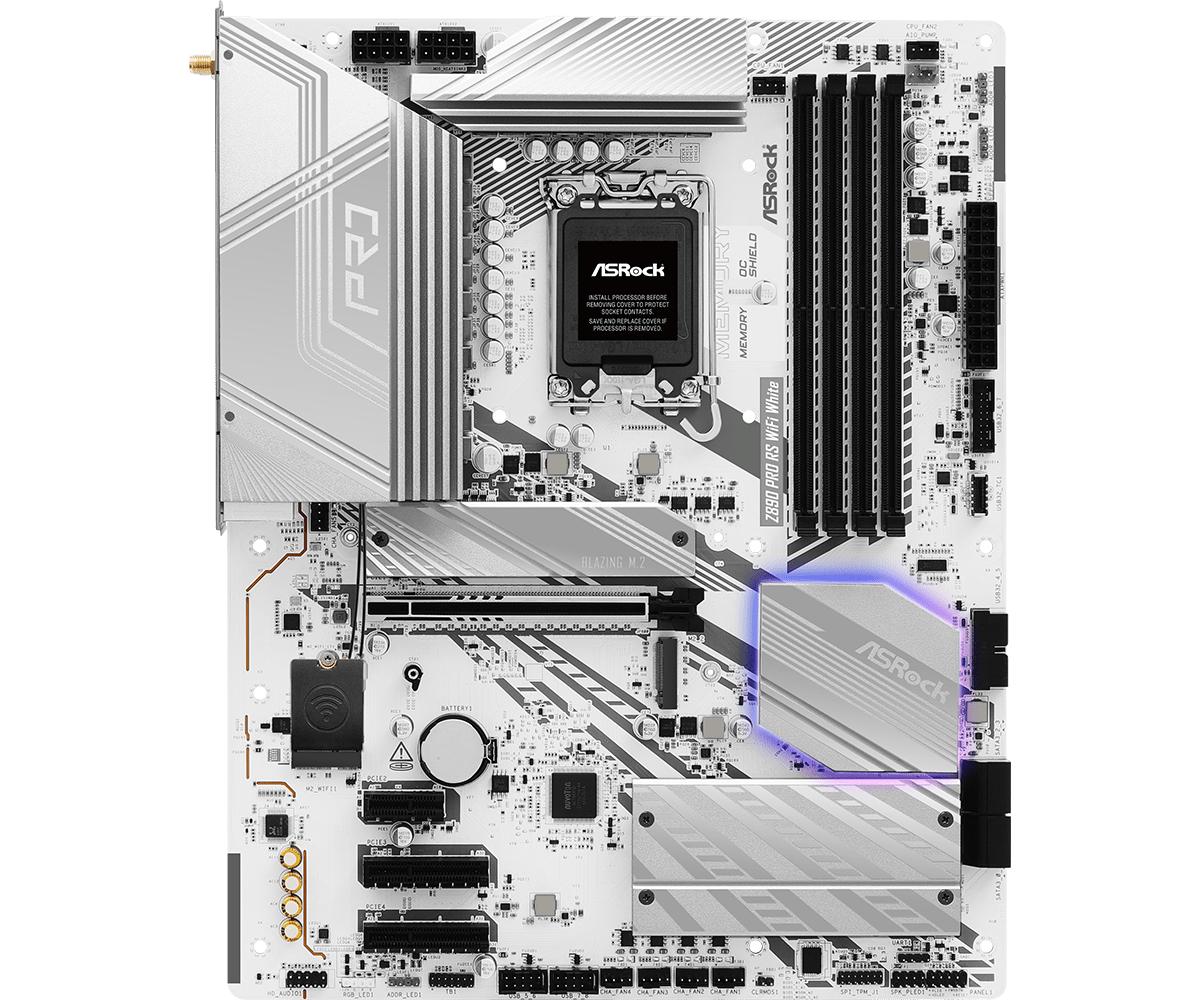 ASRock Z890 Pro RS WIFI Vit Moderkort ATX LGA-1851 Intel Z890