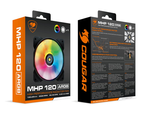 COUGAR MHP 120 ARGB, sort kabinetblæser – produktdetalje